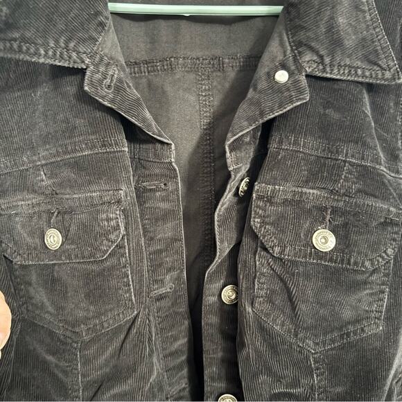 St. John's Bay Woman Black Corduroy Jacket Plus Size 1X Cotton & Spandex - Picture 4 of 7